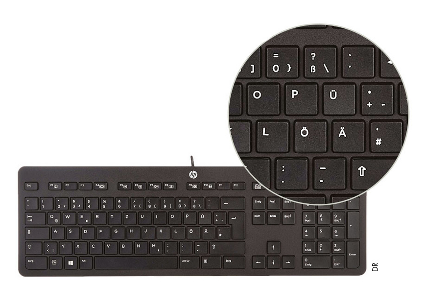 Ordinateur livré avec un clavier allemand