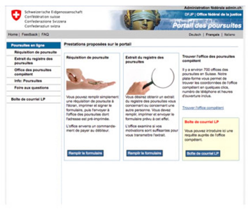 Portail des poursuites