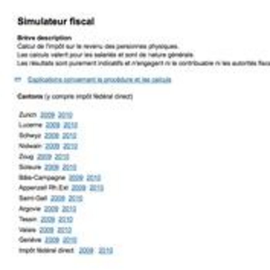 Estimation de vos impôts